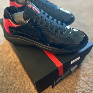 PRADA
Men's New America's Cup Leather Low-Top Sneakers size 10.5IT 11.5US